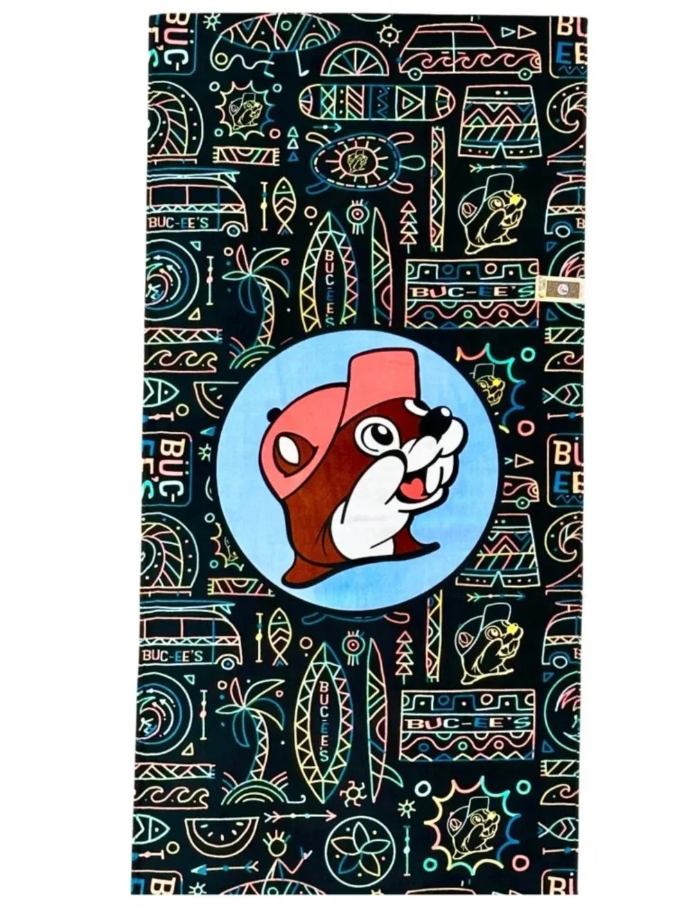 Buc-ees Neon Pattern Beach Towel 35